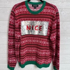 Degrees Women’s Red & Green Christmas Sweater. Size XL